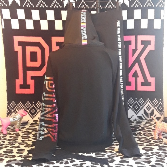 Pink vs RARE Rainbow Zip up Hoodie - Picture 3 of 8